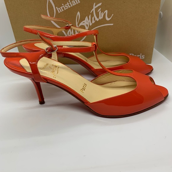 s-l400.jpg 👠Christian Louboutin KiKa Coral patent heels. No box or dust bag.